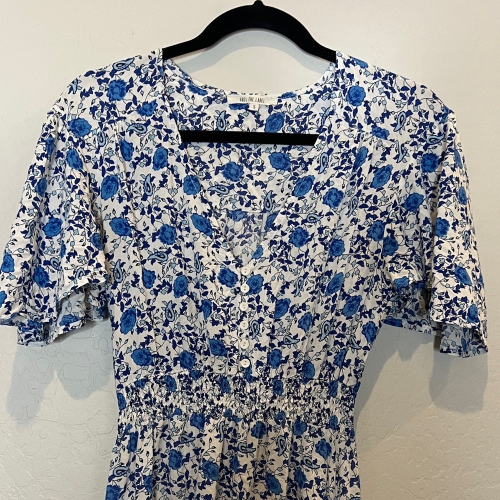Abel the Label Blue and White Floral Midi high low Dress size Small - Picture 3 of 11